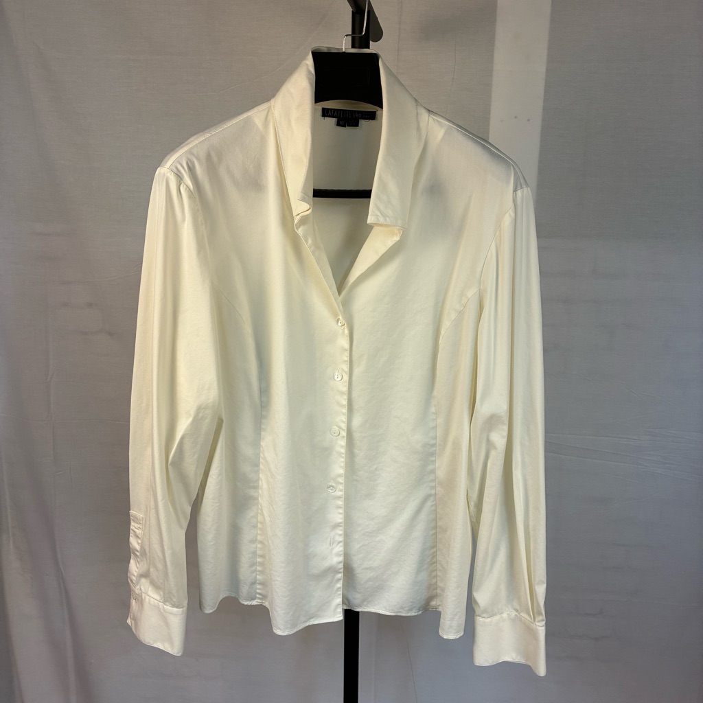 Lafayette 148 Stretch Cotton Upright Collar Blouse 16